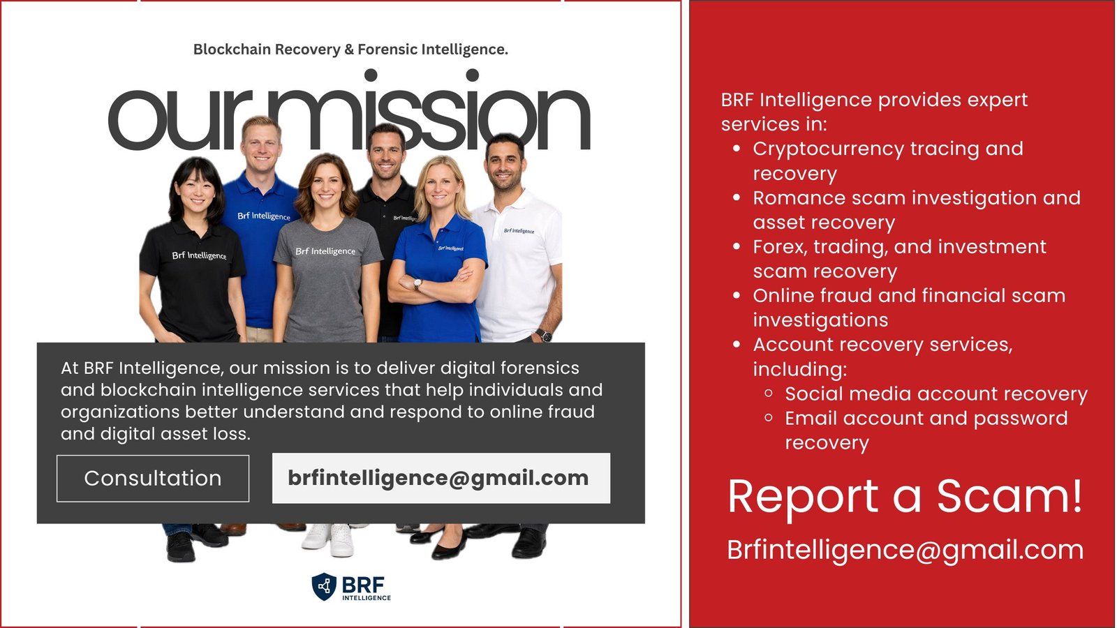 BRF Intelligence - Cryptocurrency tracing and recovery